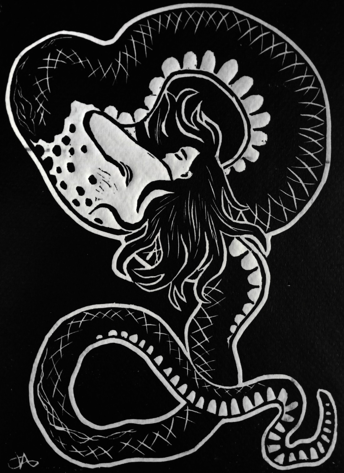 stampa tecnica d'incisione a linoleum